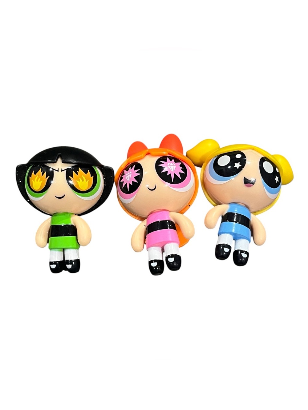 Power Puff Girls Bubbles Blossom Buttercup Action Figures Cartoon Network 2”